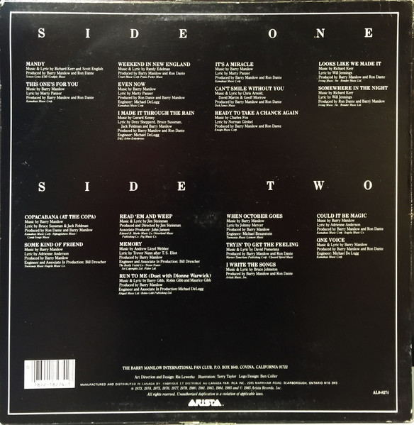 Barry Manilow - The Manilow Collection Twenty Classic Hits | Arista (AL9-8274) - 2 Barry Manilow - The Manilow Collection Twenty Classic Hits | Arista (AL9-8274) - 2