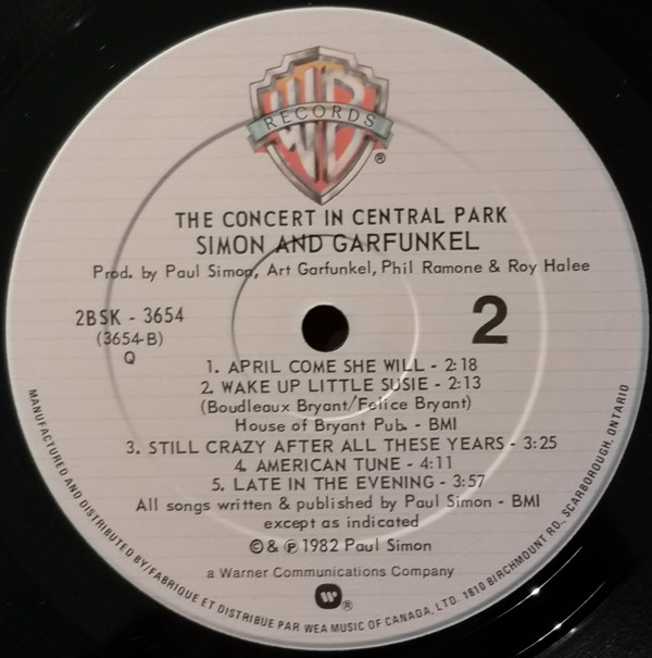 Simon & Garfunkel - The Concert In Central Park | Warner Bros. Records (2BSK 3654) - 4