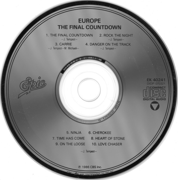 Europe - The Final Countdown | Epic (EK 40241) - 3