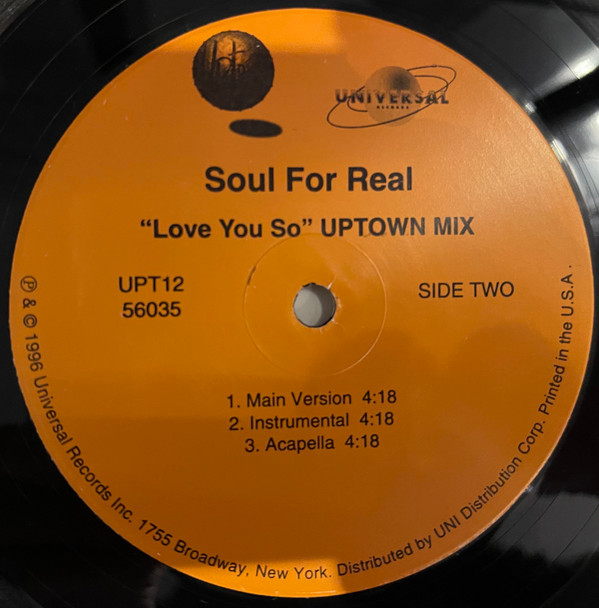 Soul For Real - Love You So | Uptown Records (UPT12 56035) - 4