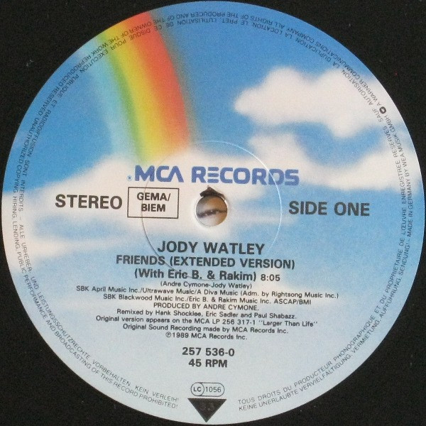 Jody Watley With Eric B. & Rakim - Friends | MCA Records (257 536-0) - 3 Jody Watley With Eric B. & Rakim - Friends | MCA Records (257 536-0) - 3