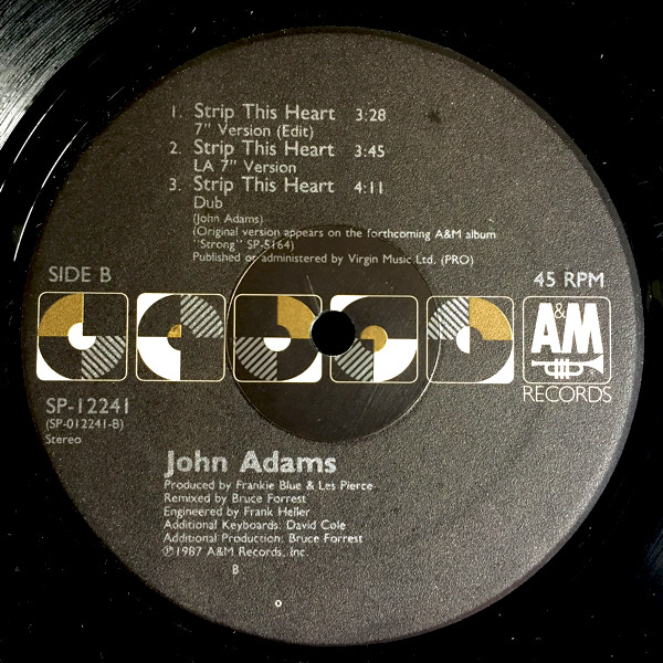 John Adams - Strip This Heart | A&M Records (SP-12241) - 5
