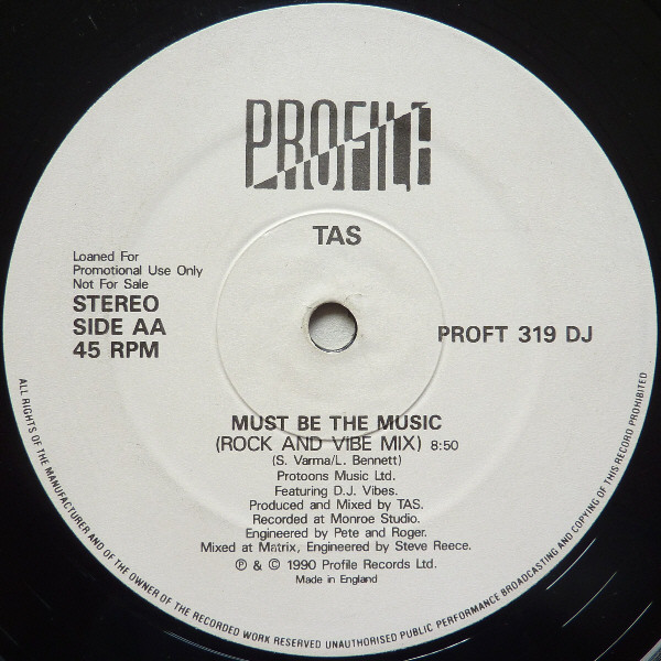 TAS - Circles / Must Be The Music | Profile Records (PROFT 319 DJ) - 2
