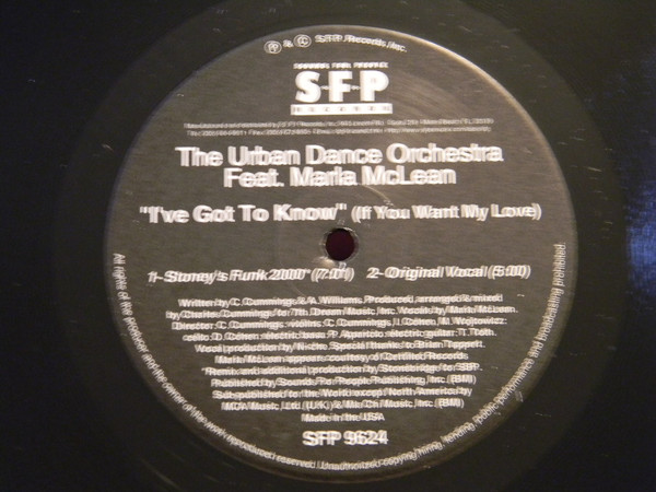 The Urban Dance Orchestra  &  Marla McLean - I've Got To Know (If You Want My Love) | SFP Records (SFP 9624) - 3