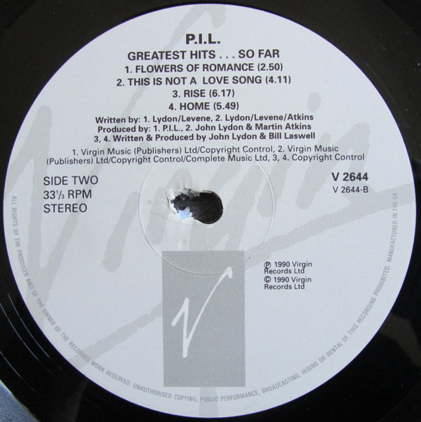 Public Image Limited - The Greatest Hits, So Far | Virgin (V 2644) - 4
