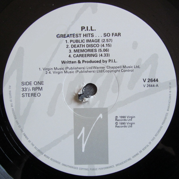 Public Image Limited - The Greatest Hits, So Far | Virgin (V 2644) - 3