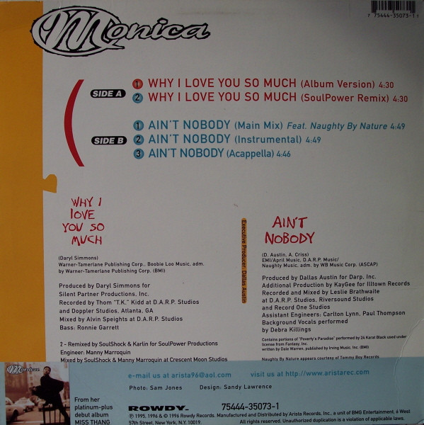 Monica - Why I Love You So Much / Ain't Nobody | Rowdy Records (75444-35073-1) - 2 Monica - Why I Love You So Much / Ain't Nobody | Rowdy Records (75444-35073-1) - 2