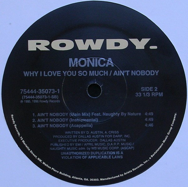 Monica - Why I Love You So Much / Ain't Nobody | Rowdy Records (75444-35073-1) - 4 Monica - Why I Love You So Much / Ain't Nobody | Rowdy Records (75444-35073-1) - 4