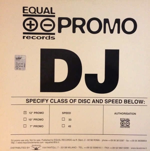 Various - Italian Track EP Vol. 1 | Equal Records (EU 011) - 2 Various - Italian Track EP Vol. 1 | Equal Records (EU 011) - 2