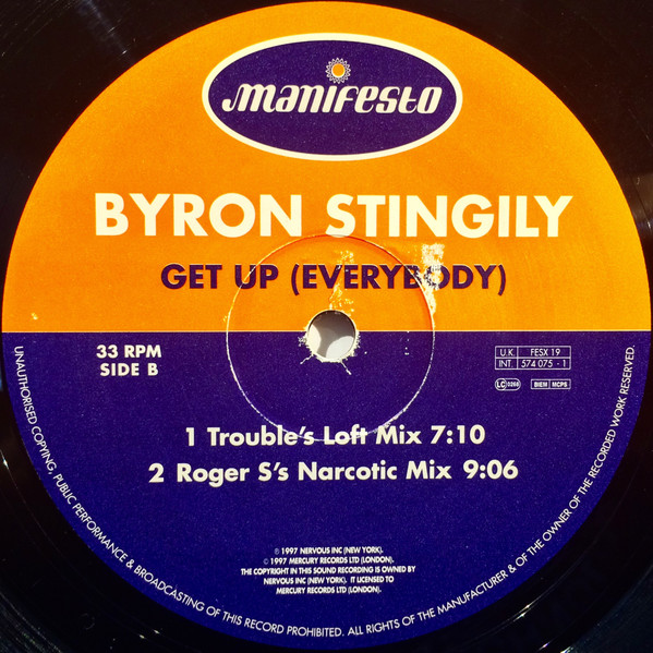 Byron Stingily - Get Up (Everybody) | Manifesto (FESX 19) - 4