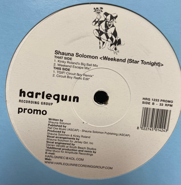 Shauna Solomon - Weekend (Star Tonight) | Harlequin Recording Group (HRG 1233) - 2 Shauna Solomon - Weekend (Star Tonight) | Harlequin Recording Group (HRG 1233) - 2
