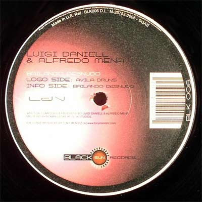 Luigi Daniell & Alfredo Mena - Bailando Desnudo | Black Sun Records (BLK 006) - main