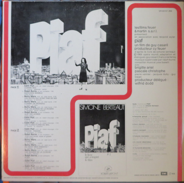Edith Piaf & Betty Mars - Piaf - Bande Originale Du Film | Disques Capitol-EMI Du Canada Limitée (SPAM 67.355) - 2 Edith Piaf & Betty Mars - Piaf - Bande Originale Du Film | Disques Capitol-EMI Du Canada Limitée (SPAM 67.355) - 2