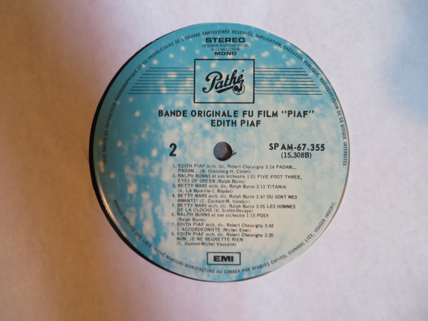Edith Piaf & Betty Mars - Piaf - Bande Originale Du Film | Disques Capitol-EMI Du Canada Limitée (SPAM 67.355) - 4 Edith Piaf & Betty Mars - Piaf - Bande Originale Du Film | Disques Capitol-EMI Du Canada Limitée (SPAM 67.355) - 4