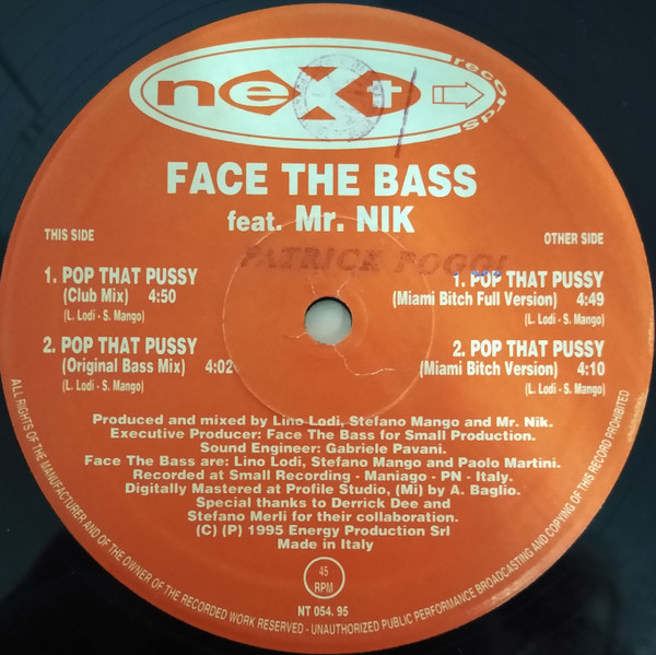 Face The Bass Featuring Mr. Nik - Pop That Pussy | Next Records (NT 054) - 3