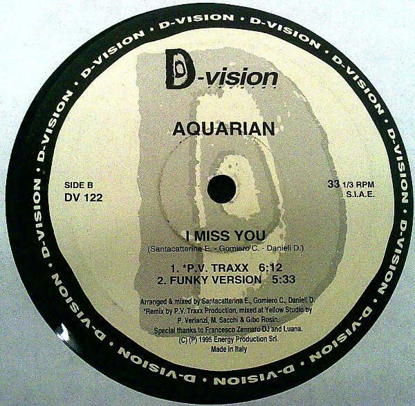 Aquarian - I Miss You | D:vision Records (DV 122) - 2