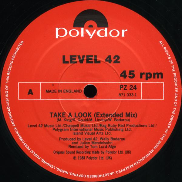 Level 42 - Take A Look | Polydor (PZ 24) - 3