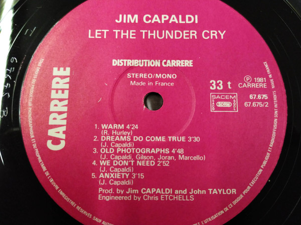 Jim Capaldi - Let The Thunder Cry | Carrere (67.675) - 2