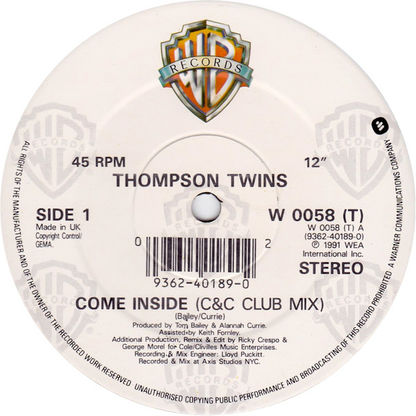 Thompson Twins - Come Inside | Warner Bros. Records (W 0058 (T)) - 4