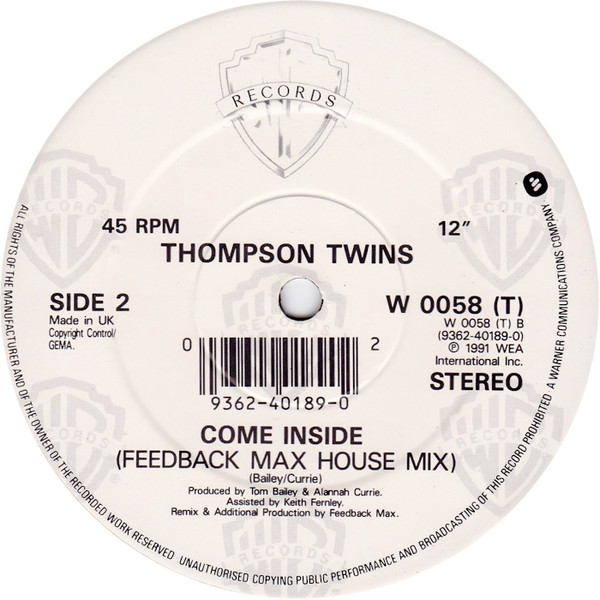 Thompson Twins - Come Inside | Warner Bros. Records (W 0058 (T)) - 5