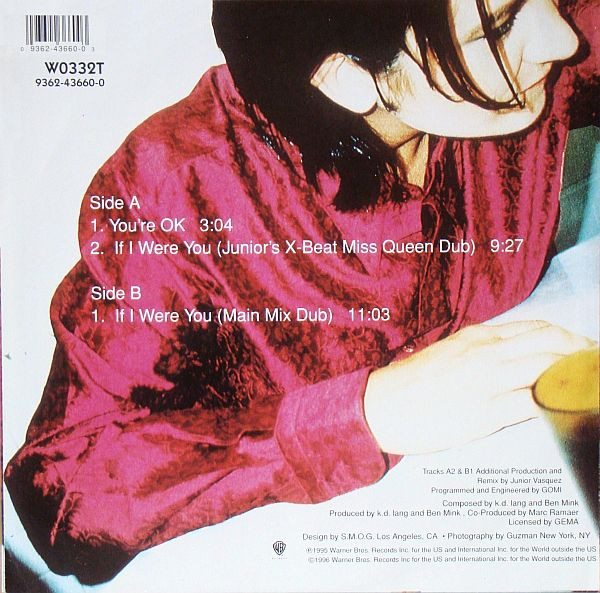 k.d. lang - You're OK | Warner Bros. Records (W0332T) - 2