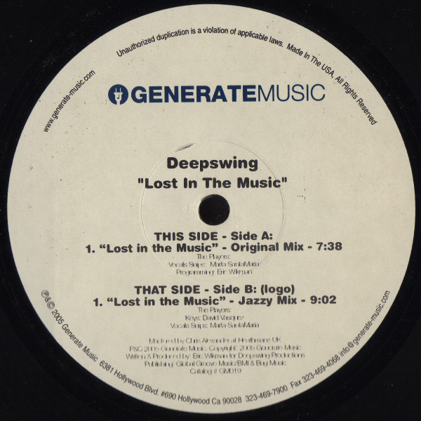 Deep Swing - Lost In The Music | Generate Music (GM019) - 2 Deep Swing - Lost In The Music | Generate Music (GM019) - 2