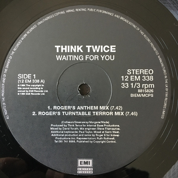 Think Twice - Waiting For You | EMI United Kingdom (12 EM 338) - 3 Think Twice - Waiting For You | EMI United Kingdom (12 EM 338) - 3