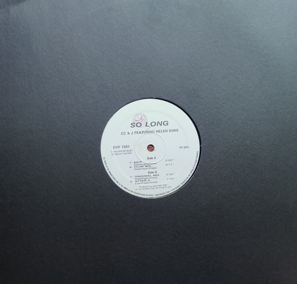 CC & J Featuring Helen Duke - So Long | D.V. Factory (DVF 1001) - main