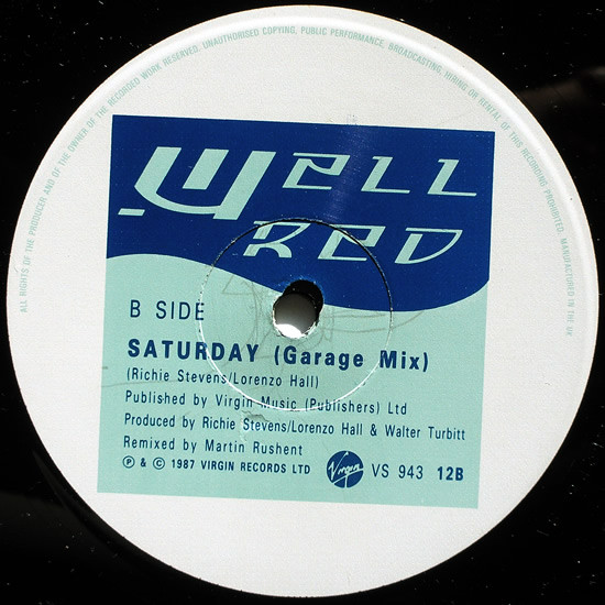 Well Red - Honey / Saturday | Virgin (VS  943-12) - 4