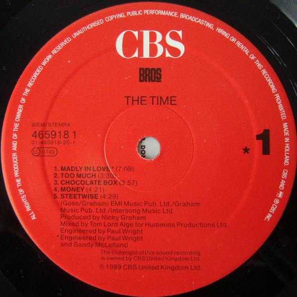 Bros - The Time | CBS (CBS 465918 1) - 3 Bros - The Time | CBS (CBS 465918 1) - 3