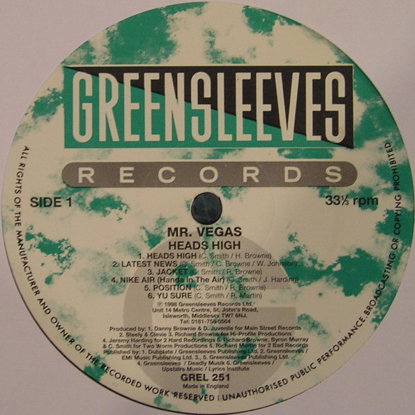 Mr. Vegas - Heads High | Greensleeves Records (GREL 251) - 3 Mr. Vegas - Heads High | Greensleeves Records (GREL 251) - 3