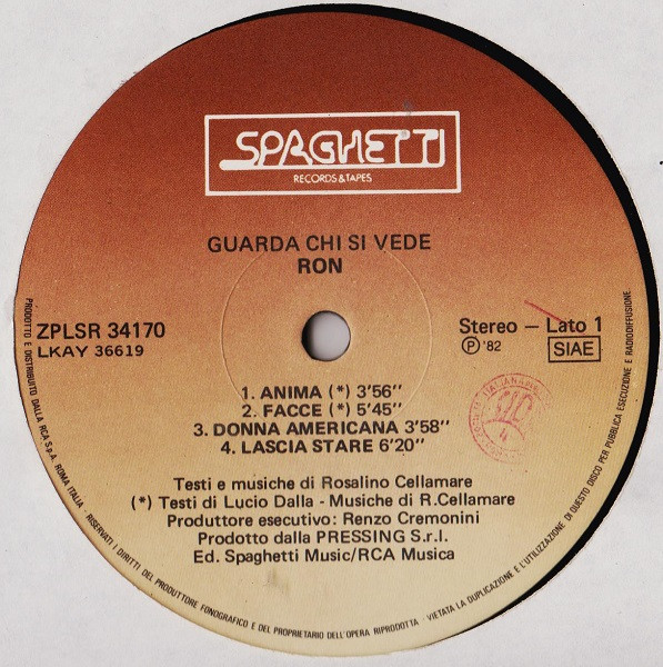 Ron - Guarda Chi Si Vede | Spaghetti Records (ZPLSR 34170) - 3