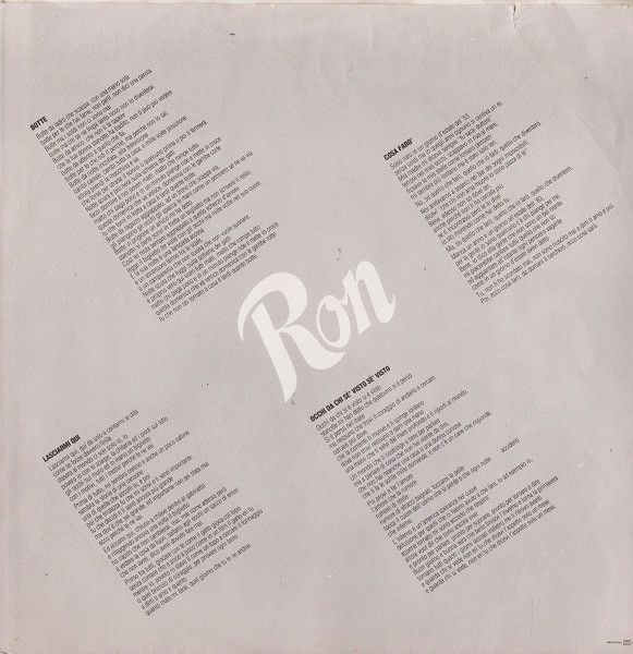 Ron - Guarda Chi Si Vede | Spaghetti Records (ZPLSR 34170) - 6