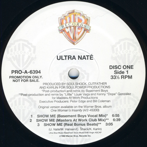 Ultra Naté - Joy / Show Me | Warner Bros. Records (PRO-A-6394) - 3