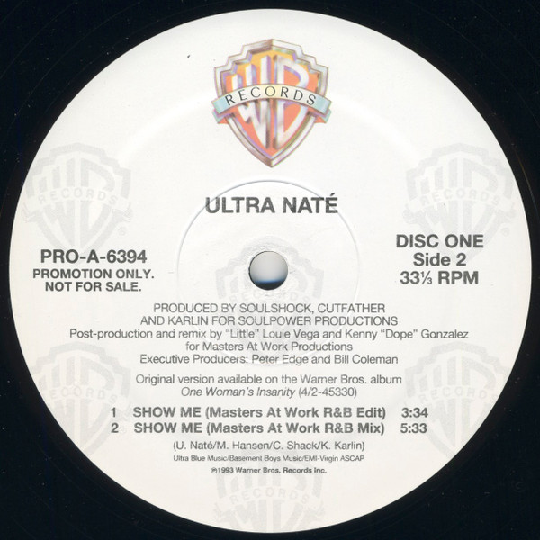 Ultra Naté - Joy / Show Me | Warner Bros. Records (PRO-A-6394) - 4