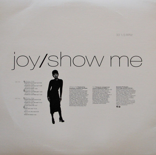 Ultra Naté - Joy / Show Me | Warner Bros. Records (PRO-A-6394) - 2