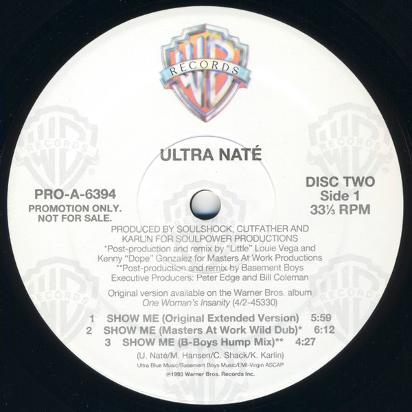 Ultra Naté - Joy / Show Me | Warner Bros. Records (PRO-A-6394) - 5