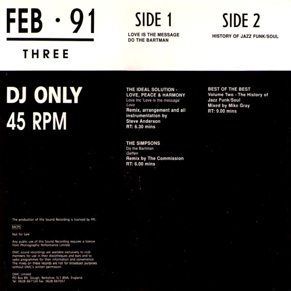 Various - February 91 - Three | DMC (DMC 97/3) - 2