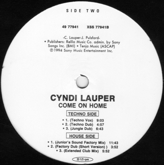Cyndi Lauper - Come On Home | Epic Dance (49 77941) - 3