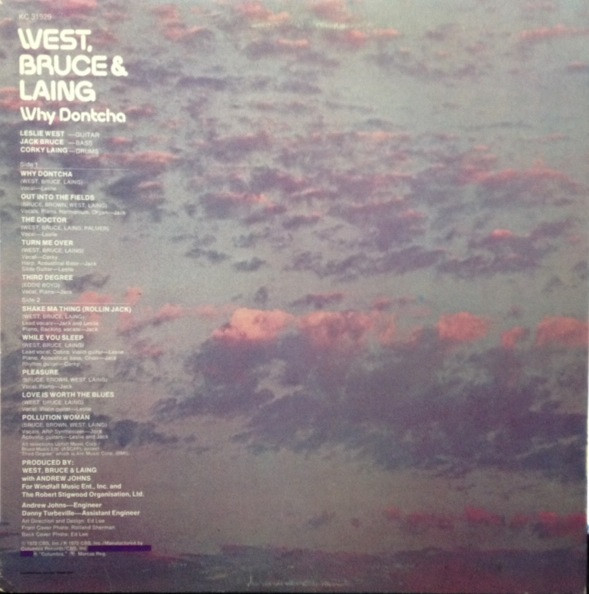 West, Bruce & Laing - Why Dontcha | Columbia (KC 31929) - 2 West, Bruce & Laing - Why Dontcha | Columbia (KC 31929) - 2
