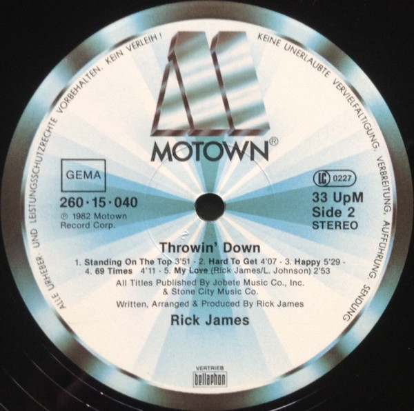 Rick James - Throwin' Down | Motown (260·15·040) - 4