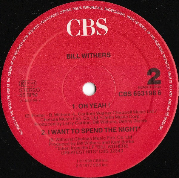 Bill Withers - Ain't No Sunshine (Total Eclipse Mix) | CBS (653198 6) - 4