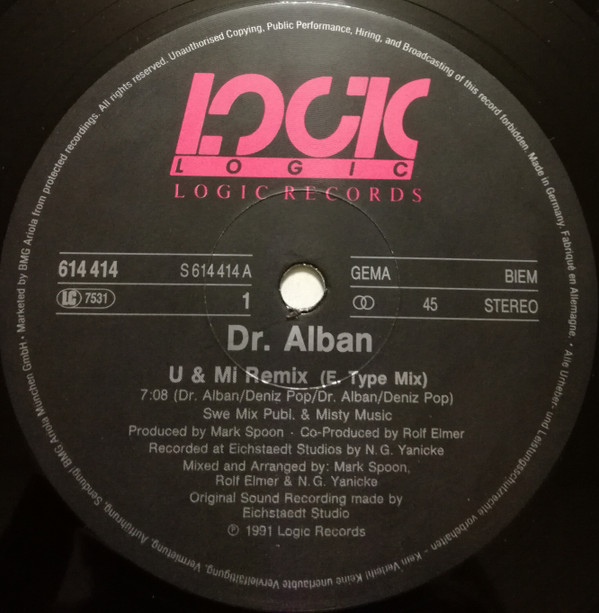 Dr. Alban - U & Mi (Remix) | Logic Records (614 414) - 3
