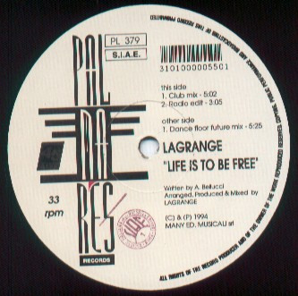 Lagrange - Life Is To Be Free | Palmares Records (PL 379) - 2