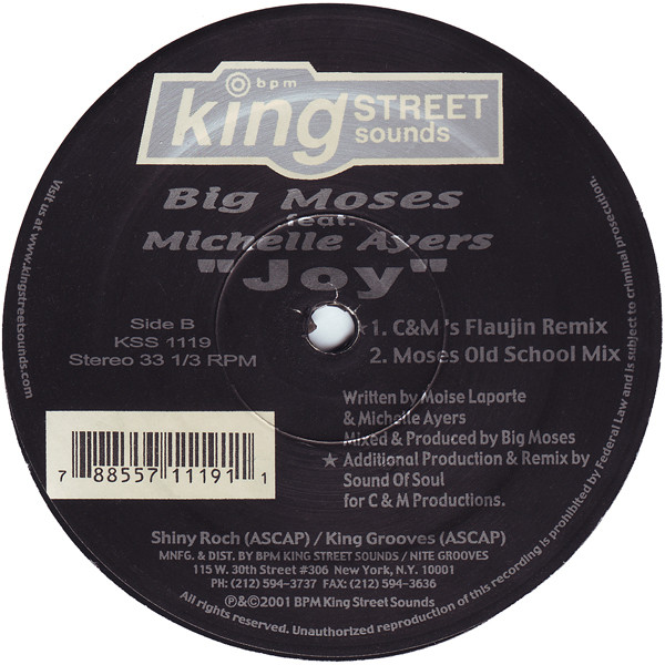 Big Moses Feat. Michelle Ayers - Joy | BPM King Street Sounds (KSS 1119) - 4 Big Moses Feat. Michelle Ayers - Joy | BPM King Street Sounds (KSS 1119) - 4