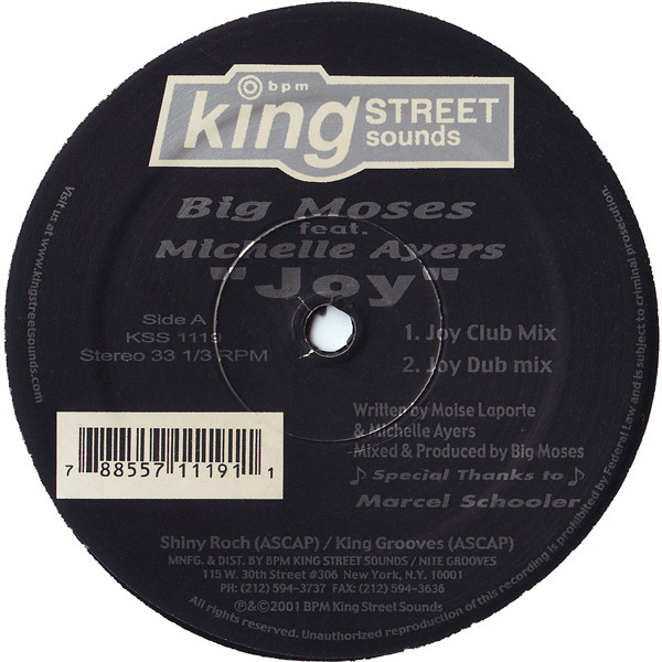 Big Moses Feat. Michelle Ayers - Joy | BPM King Street Sounds (KSS 1119) - 3 Big Moses Feat. Michelle Ayers - Joy | BPM King Street Sounds (KSS 1119) - 3