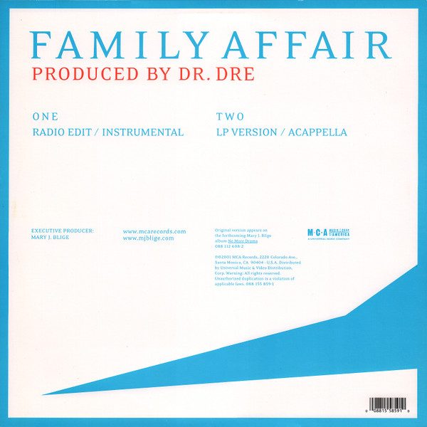 Mary J. Blige - Family Affair | MCA Records (088 155 859-1) - 2 Mary J. Blige - Family Affair | MCA Records (088 155 859-1) - 2