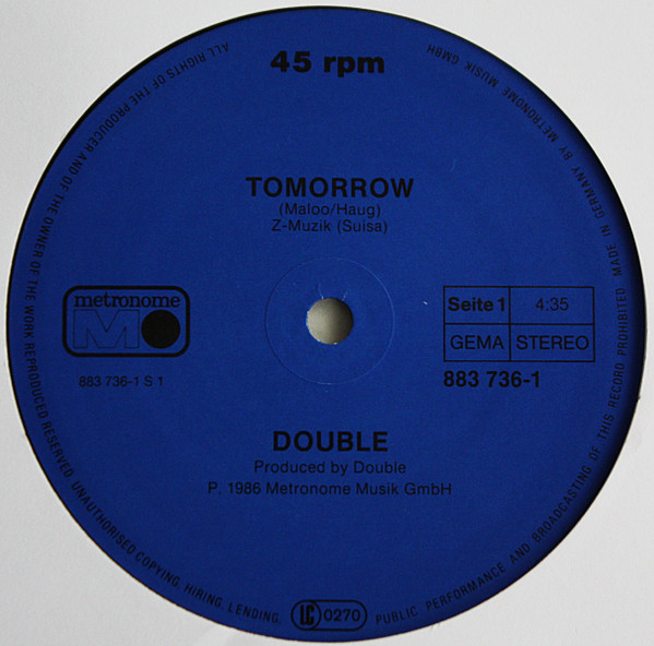 Double - Tomorrow | Metronome (883 736-1) - 3