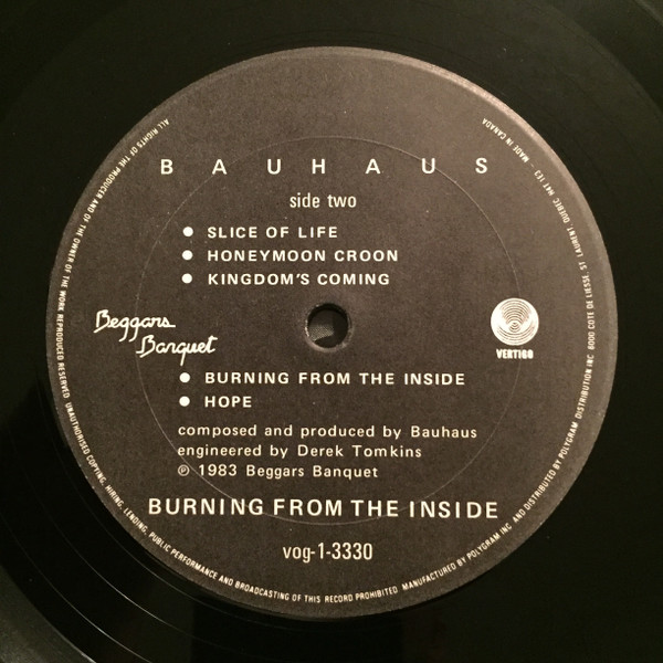 Bauhaus - Burning From The Inside | Vertigo (VOG-1-3330) - 3 Bauhaus - Burning From The Inside | Vertigo (VOG-1-3330) - 3