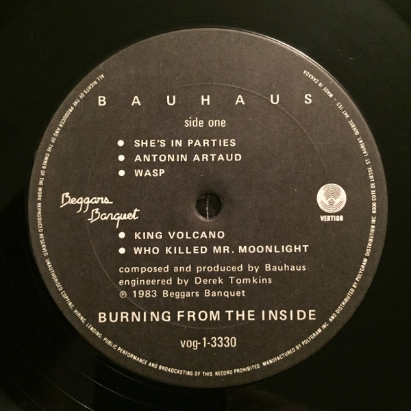 Bauhaus - Burning From The Inside | Vertigo (VOG-1-3330) - 4 Bauhaus - Burning From The Inside | Vertigo (VOG-1-3330) - 4